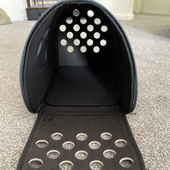Gray pet carrier